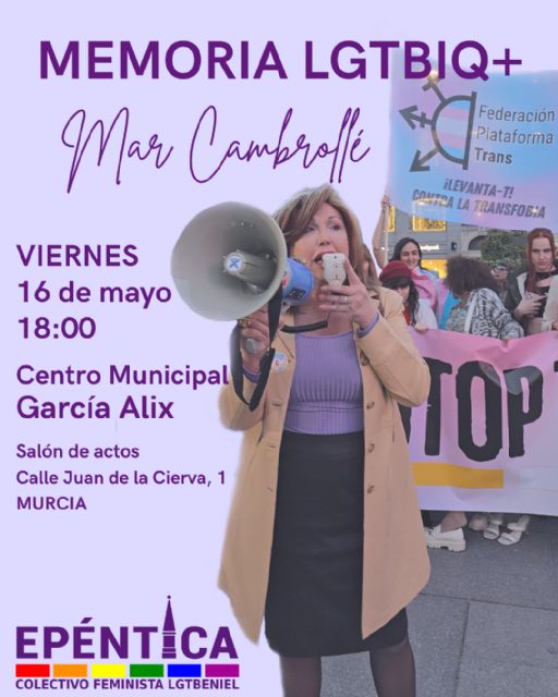 EPÉNTICA organiza un encuentro con Mar Cambrollé en defensa de los derechos trans y la memoria LGTBIQ+
